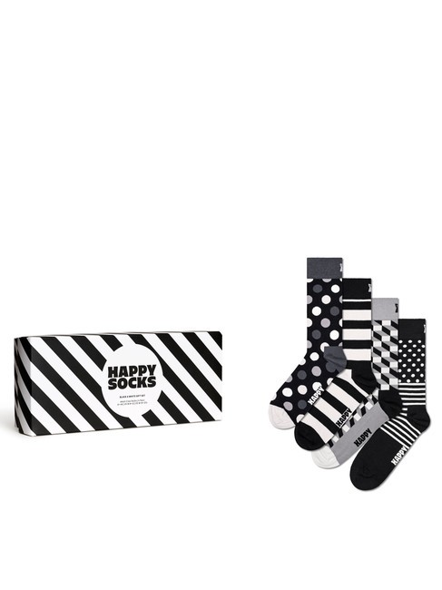 HAPPY SOCKS CLASSIC BLACK & WHITE Coffret cadeau de 4 paires de chaussettes multicolore - Chaussettes unisexes