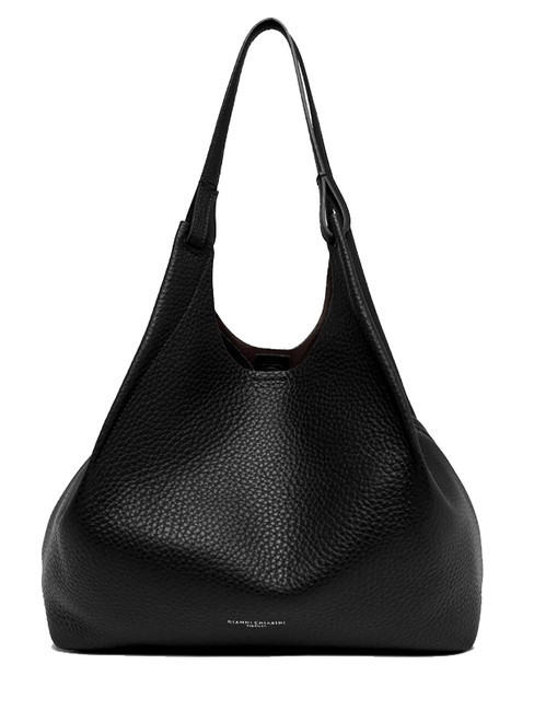 GIANNI CHIARINI DUA Grand sac à bandoulière en cuir noir-nature - Sacs pour Femme