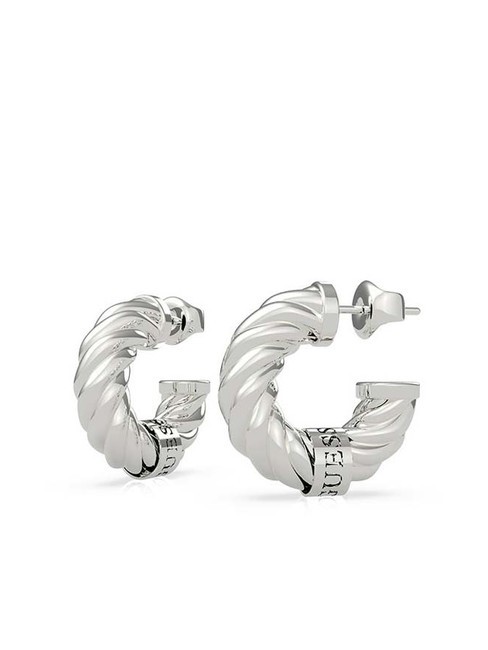 GUESS LET S GET LOUD Boucles d'oreilles créoles Torchon ARGENT - Boucles d'oreilles