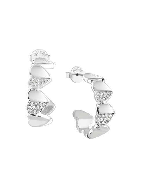 GUESS LOVELY GUESS Boucles d'oreilles coeur demi-cercle ARGENT - Boucles d'oreilles