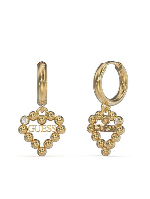 GUESS HUGGIE ME Boucles d'oreilles avec pendentif logo or jaune - Boucles d'oreilles