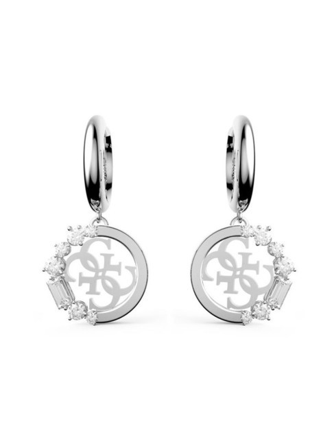 GUESS PURE LIGHT Boucles d'oreilles pendantes avec logo ARGENT - Boucles d'oreilles