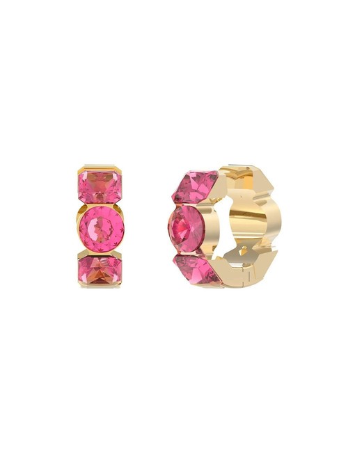 GUESS CRAZY EARRINGS Boucles d'oreilles géométriques or jaune/fuchsia - Boucles d'oreilles