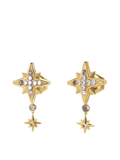 GUESS IN THE SKY Boucles d'oreilles étoiles avec pendentifs or jaune - Boucles d'oreilles