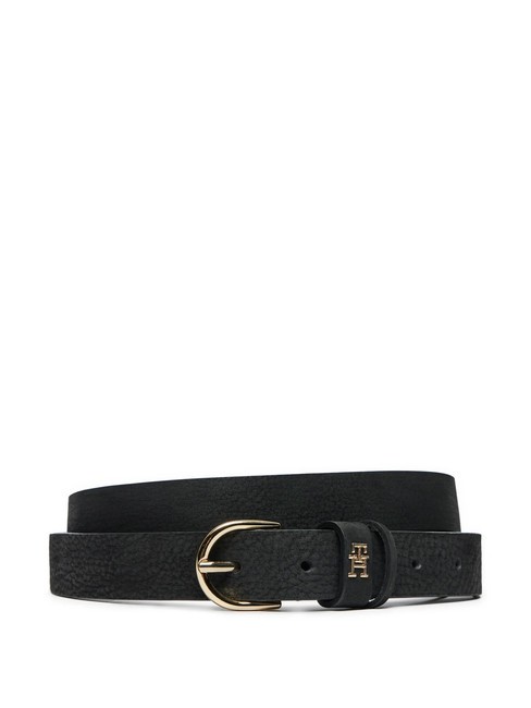 TOMMY HILFIGER ESSENTIAL EFFORTLESS Ceinture en cuir fabriquée en Italie le noir - Ceintures