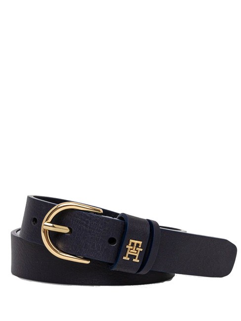 TOMMY HILFIGER ESSENTIAL EFFORTLESS Ceinture en cuir fabriquée en Italie bleu de l'espace - Ceintures