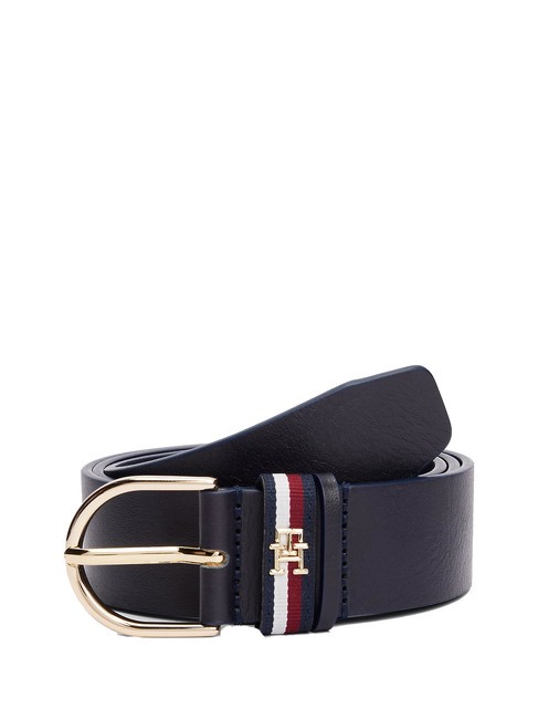 TOMMY HILFIGER ESSENTIAL EFFORTLESS CORP Ceinture en cuir corps bleu spatial - Ceintures