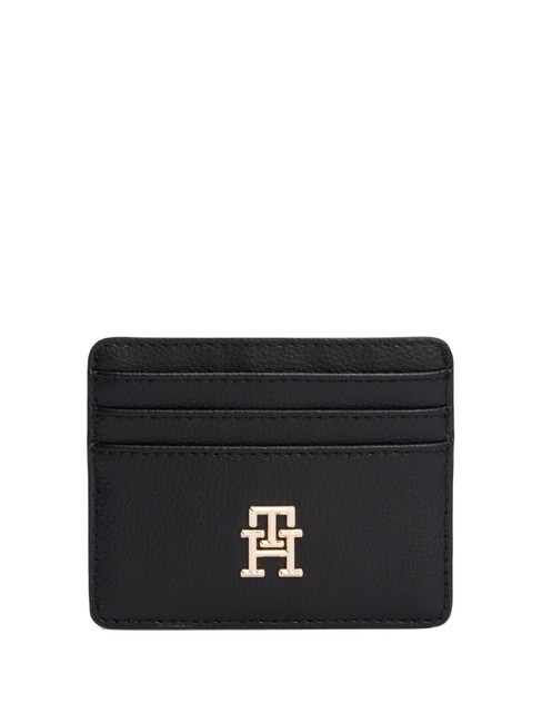 TOMMY HILFIGER TH SOFT LOGOTAPE Porte-carte plat le noir - Portefeuilles Femme