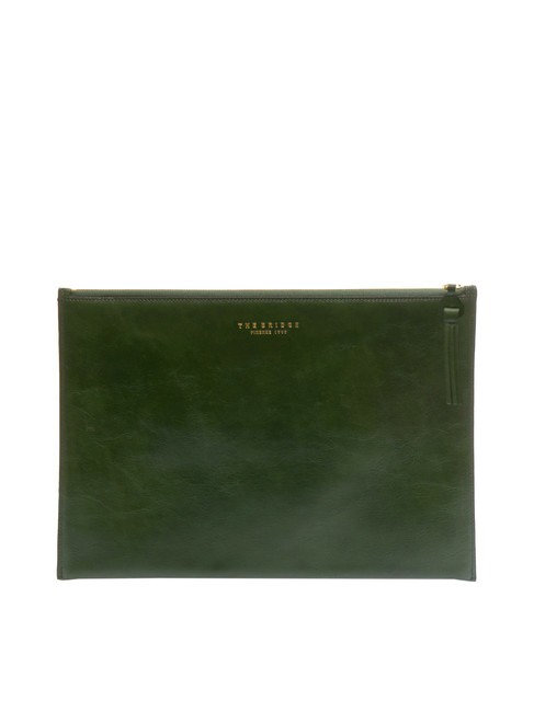 THE BRIDGE MARGHERITA Pochette enveloppe en cuir vert anglais abb. or - Sacs pour Femme