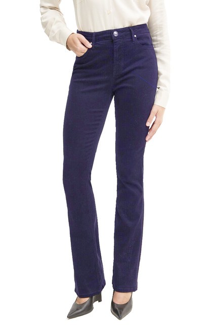 GUESS SEXY FLARE Pantalon stretch effet velours costume bleu - Pantalons pour femmes