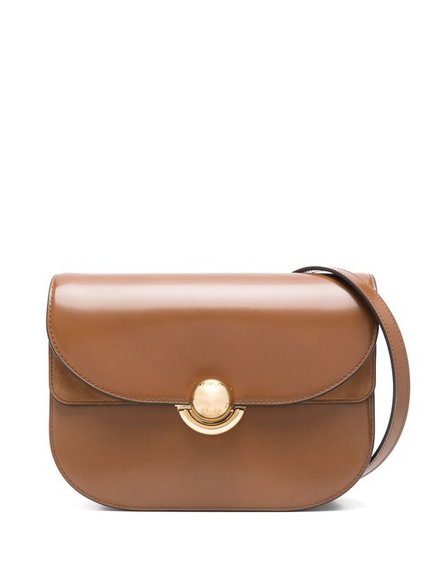 FURLA SFERA Sac bandoulière en cuir à rabat Cognac - Sacs pour Femme