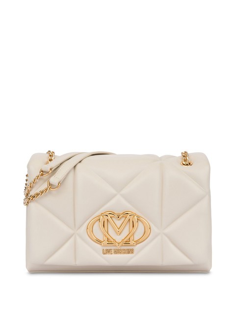 LOVE MOSCHINO GEOMETRIC Sac transformable à rabat Ivoire - Sacs pour Femme