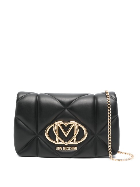 LOVE MOSCHINO GEOMETRIC Pochette avec bandoulière en chaîne Noir - Sacs pour Femme