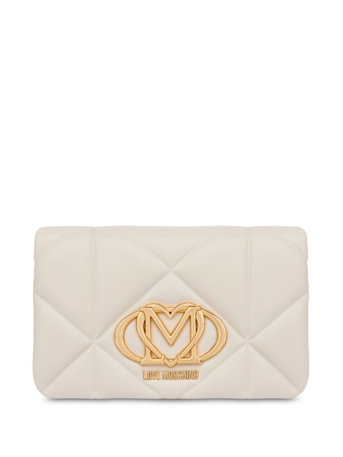 LOVE MOSCHINO GEOMETRIC Pochette avec bandoulière en chaîne Ivoire - Sacs pour Femme