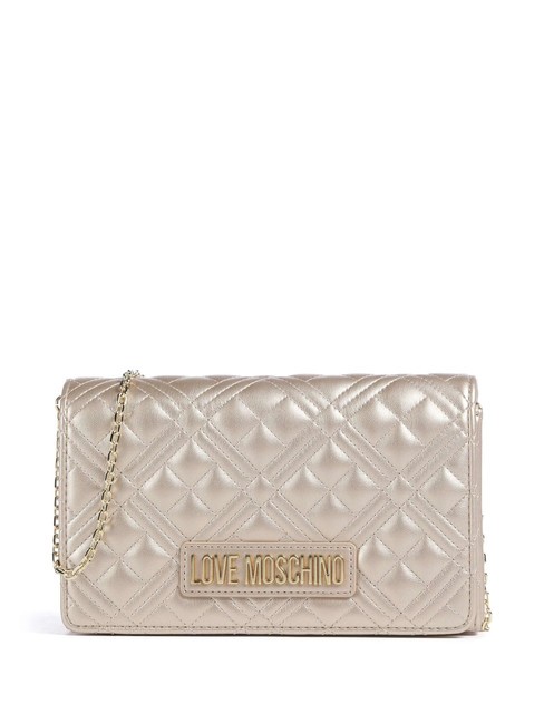 LOVE MOSCHINO QUILTED Pochette avec bandoulière en chaîne or - Sacs pour Femme