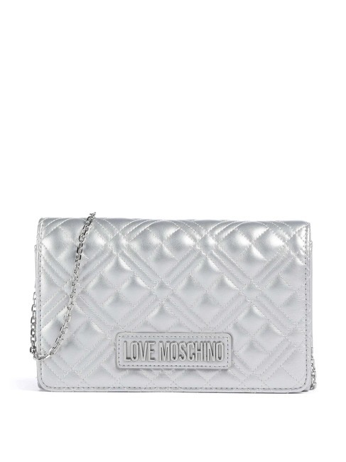 LOVE MOSCHINO QUILTED Pochette avec bandoulière en chaîne argent - Sacs pour Femme