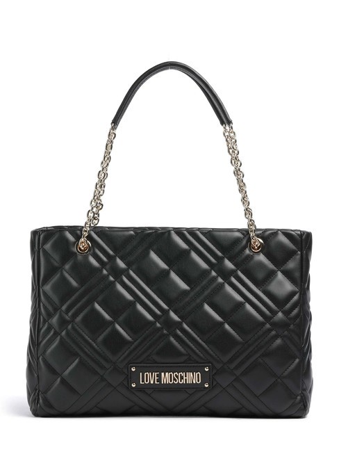 LOVE MOSCHINO QUILTED Sac shopping avec anses en chaîne Noir - Sacs pour Femme