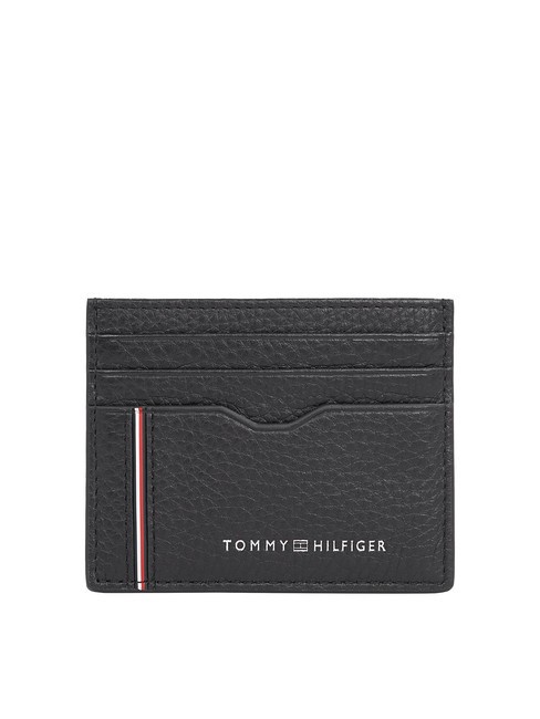 TOMMY HILFIGER TH CORP Porte-cartes plat en cuir le noir - Portefeuilles Homme