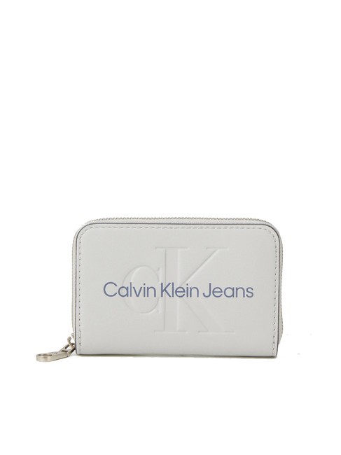 CALVIN KLEIN SCULPTED Portefeuille zippé gris mirage - Portefeuilles Femme