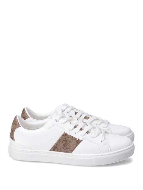 GUESS TODI  Baskets blanc beige marron - Chaussures Homme