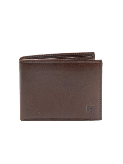 ROCCOBAROCCO PLAIN Portefeuille en cuir avec porte-monnaie marron foncé - Portefeuilles Homme