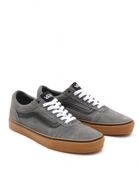 VANS WARD Baskets en cuir suédé étain/gomme - Chaussures Homme