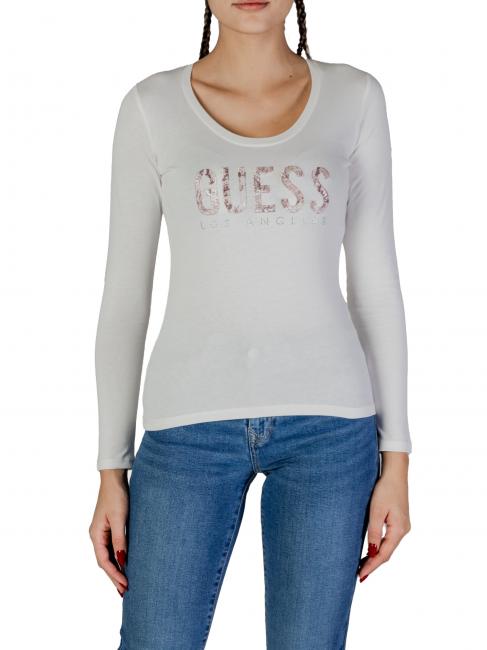 GUESS PYTHON T-shirt en coton cremwhi - T-shirt