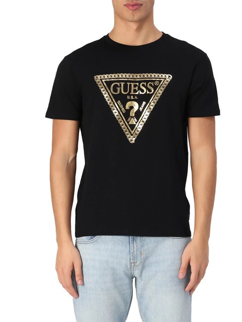 GUESS SS BSC CHAIN TRILOGO T-shirt en coton jetbla - T-shirt