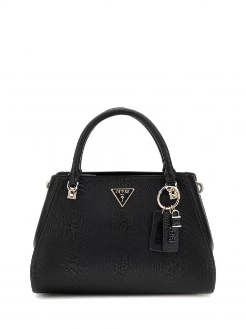 GUESS NOELLE Sac à main imprimé Saffiano NOIR - Sacs pour Femme