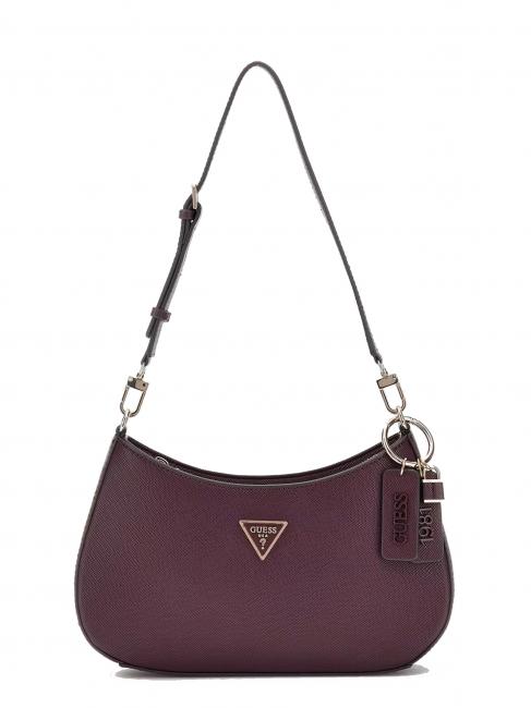 GUESS NOELLE Sac à bandoulière zippé sur le dessus aubergine - Sacs pour Femme