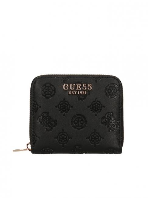 GUESS GERTY Petit portefeuille logo pivoine NOIR - Portefeuilles Femme