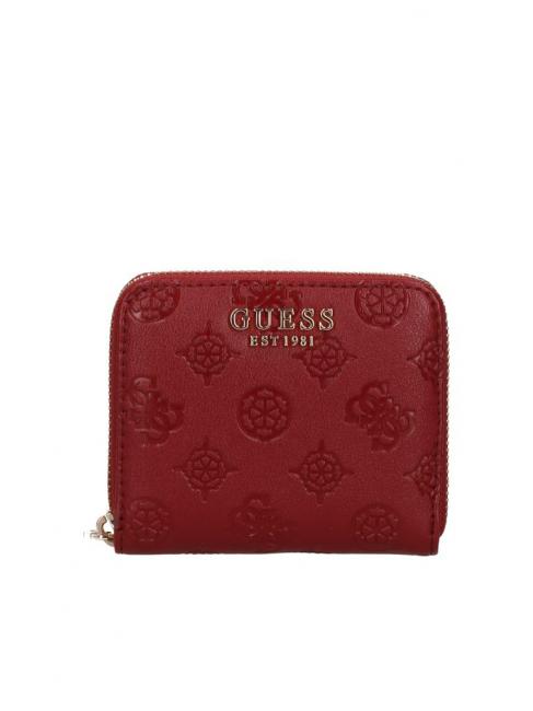 GUESS GERTY Petit portefeuille logo pivoine bordeaux - Portefeuilles Femme