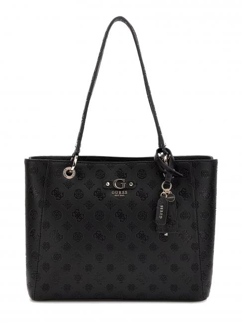 GUESS GERTY sac cabas à logo pivoine 4G NOIR - Sacs pour Femme