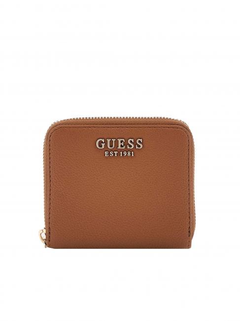 GUESS LAUREL Petit portefeuille zippé autour COGNAC - Portefeuilles Femme