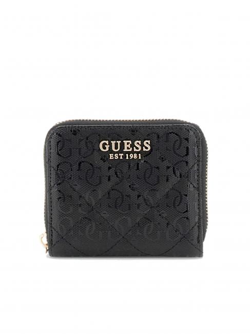 GUESS LAUREL Petit portefeuille matelassé NOIR - Portefeuilles Femme