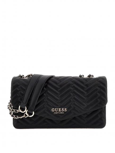 GUESS ANNING Sac matelassé transformable NOIR - Sacs pour Femme