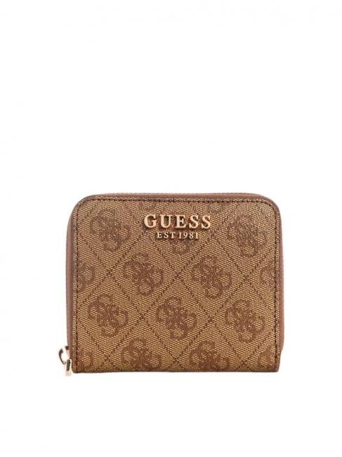 GUESS LAUREL 4G Mini portefeuille zippé LOGO DE LAIT - Portefeuilles Femme