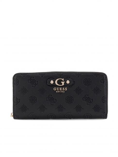 GUESS GERTY Grand portefeuille logo pivoine NOIR - Portefeuilles Femme