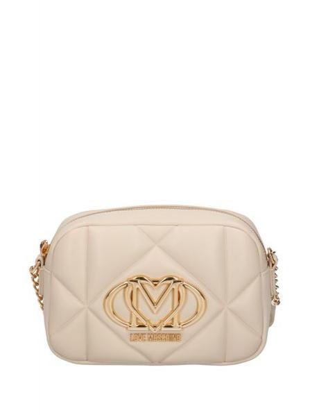 LOVE MOSCHINO GEOMETRIC QUILTED Mini sac à bandoulière Ivoire - Sacs pour Femme