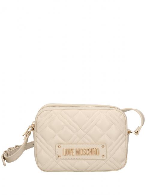 LOVE MOSCHINO QUILTED Sacoche pour appareil photo avec bandoulière Ivoire - Sacs pour Femme