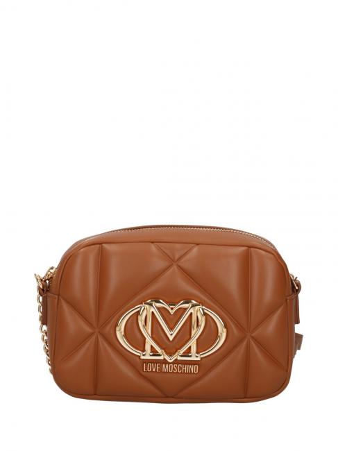 LOVE MOSCHINO GEOMETRIC QUILTED Mini sac à bandoulière chameau - Sacs pour Femme