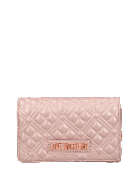 LOVE MOSCHINO QUILTED Pochette avec bandoulière en chaîne poudre - Sacs pour Femme