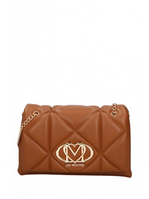 LOVE MOSCHINO GEOMETRIC Sac transformable à rabat chameau - Sacs pour Femme