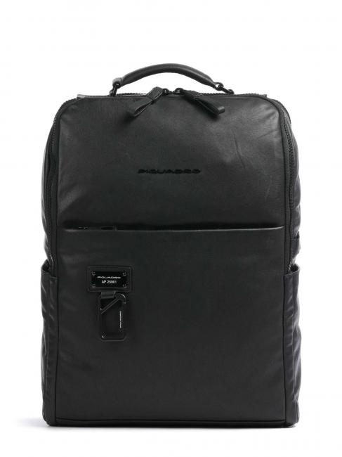 PIQUADRO HARPER Sac à dos en cuir pour ordinateur portable 15,6" Noir - Sacs à dos pour ordinateur portable