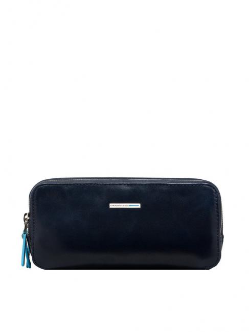 PIQUADRO BLUE SQUARE Mini sac en cuir avec 3 zips bleu - Étui pour tablette & Organiseur