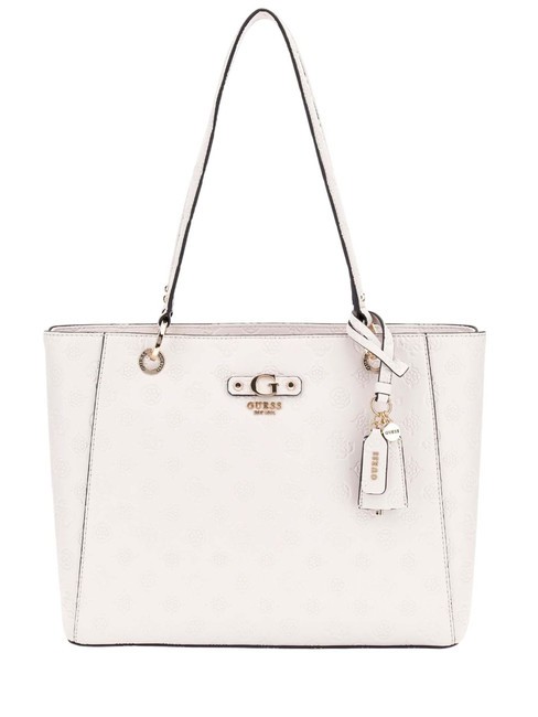 GUESS GERTY sac cabas à logo pivoine 4G OFFWHITE - Sacs pour Femme