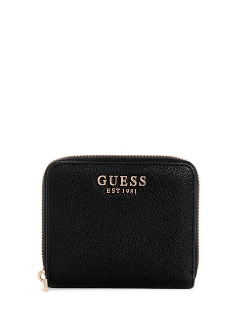 GUESS LAUREL Petit portefeuille zippé autour NOIR - Portefeuilles Femme