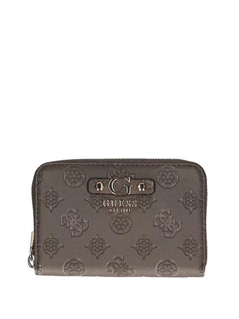 GUESS GERTY Portefeuille moyen logo pivoine taupe foncé - Portefeuilles Femme