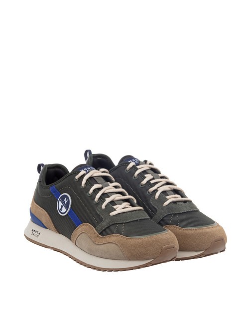 NORTH SAILS HORIZON JET Baskets vert militaire-marron clair-bleu royal010 - Chaussures Homme