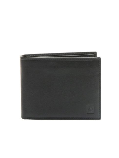 ROCCOBAROCCO PLAIN Portefeuille en cuir avec rabat et porte-monnaie noir - Portefeuilles Homme